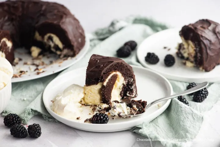 Chocolate Mocha Bundt Cake with Cheesecake Filling