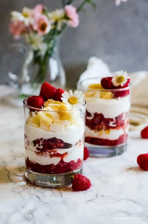 Easy Raspberry Fool Cake