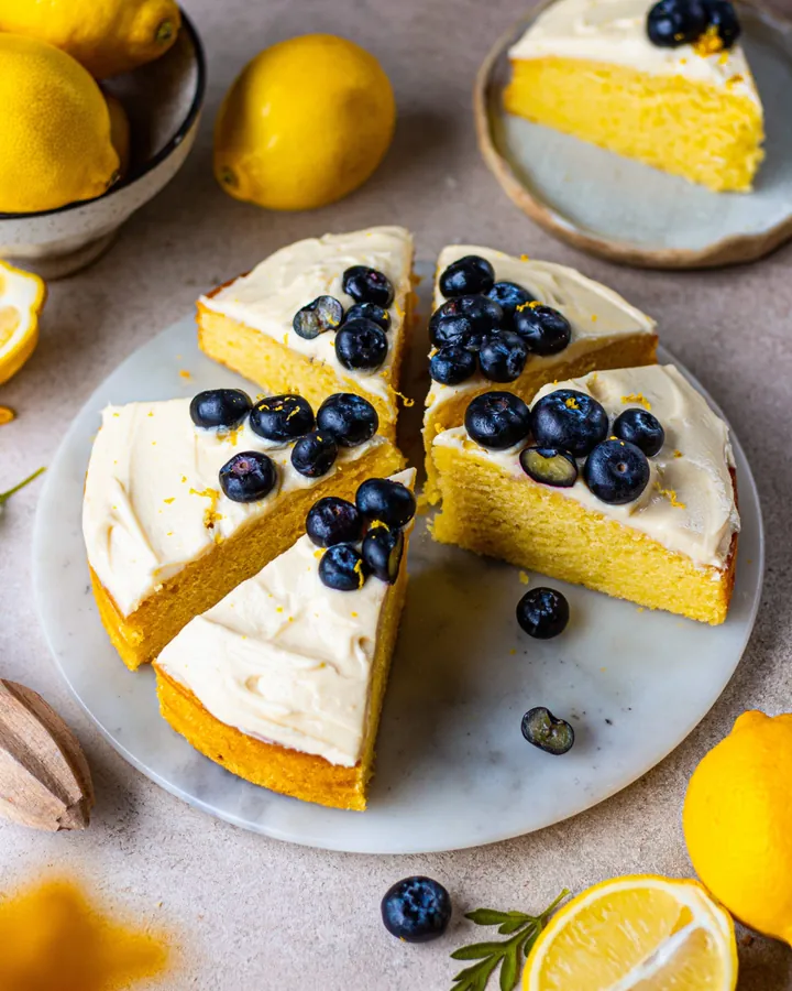 Eggless Lemon Sponge Cake