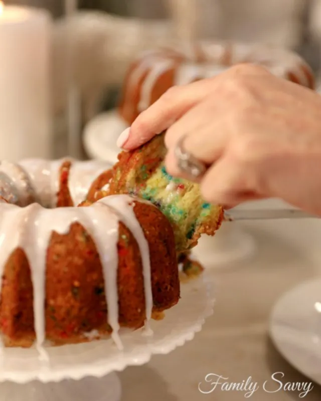 Funfetti Bundt Cake with Almond Glaze