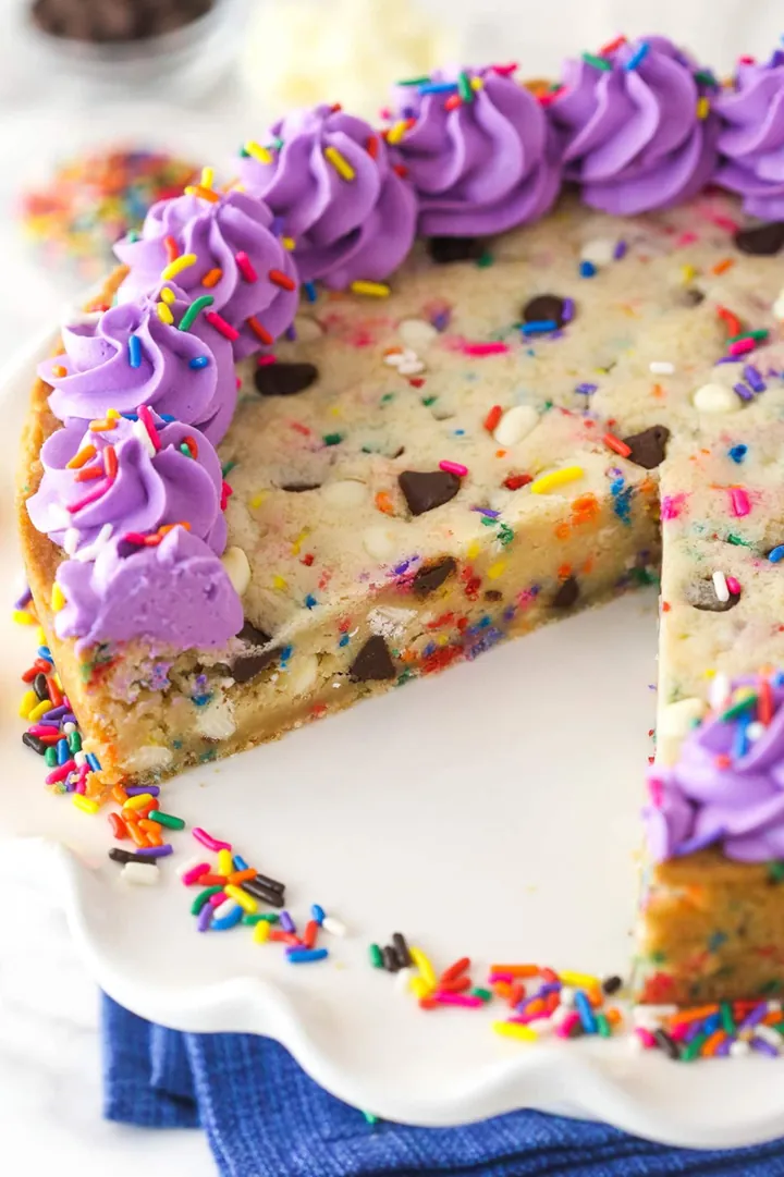 Funfetti Cake Batter White Chocolate Chip Cookie Cake