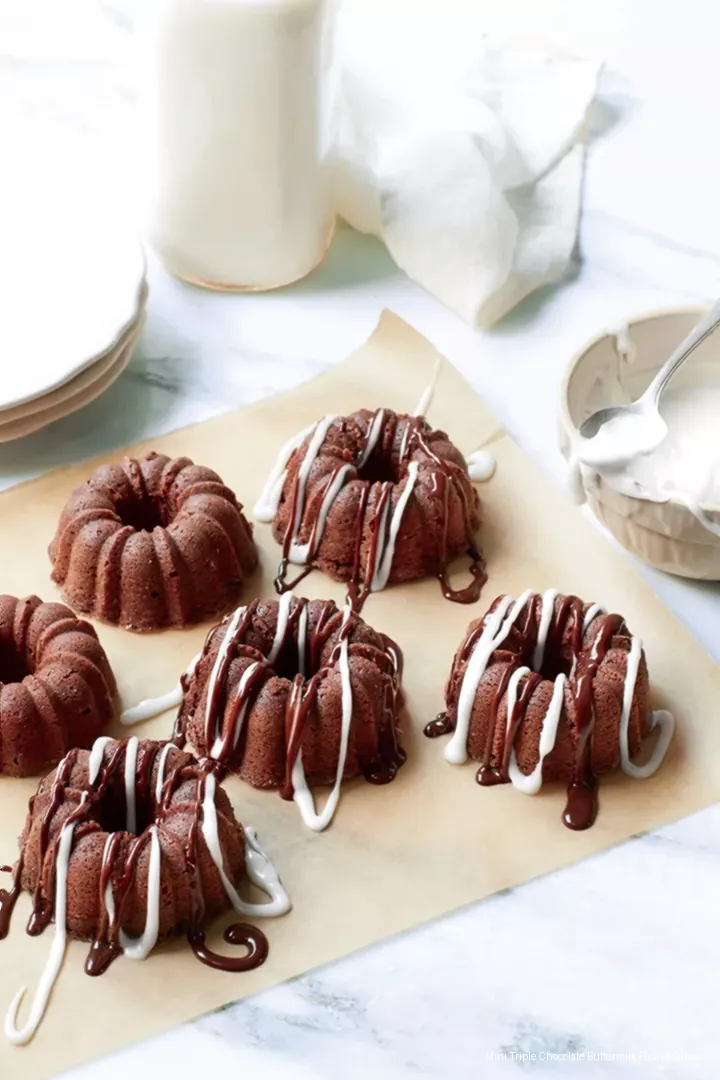 Mini Triple Chocolate Buttermilk Pound Cakes