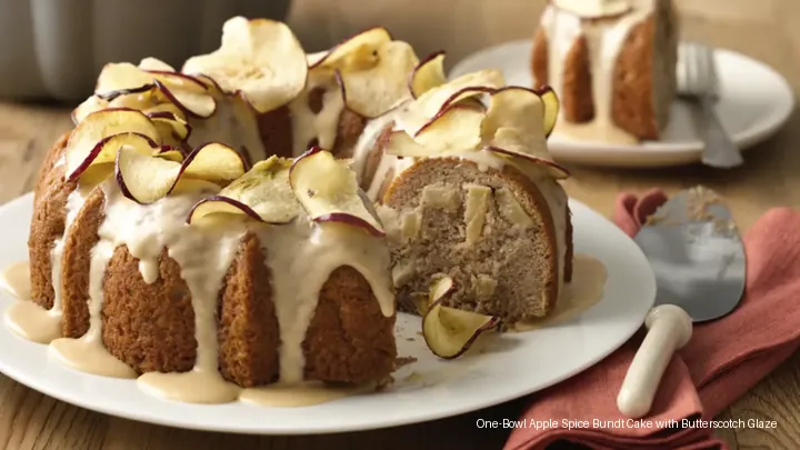 One-Bowl Apple Spice Bundt Cake with Butterscotch Glaze