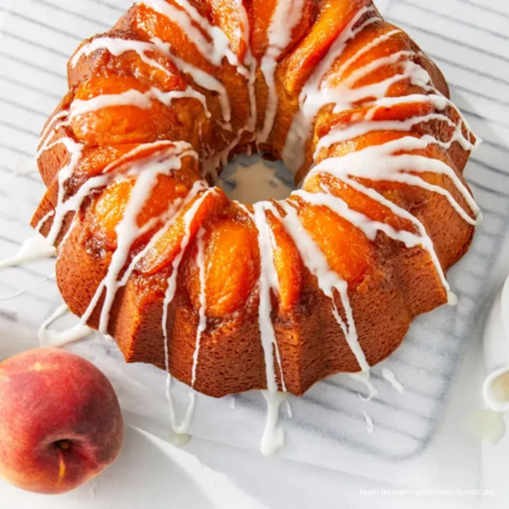 Peach Bourbon Upside-Down Bundt Cake