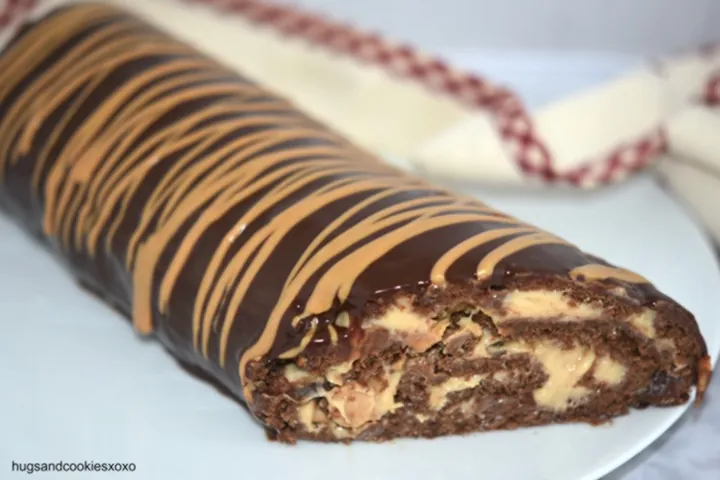 Peanut Butter Chocolate Cake Roll