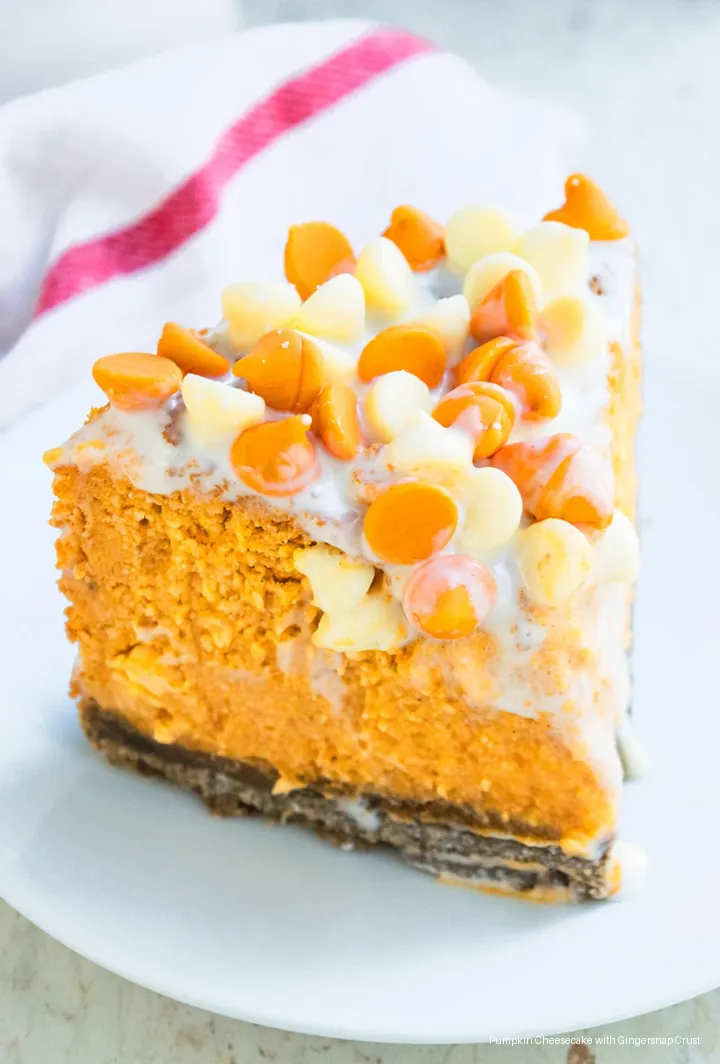 Pumpkin Cheesecake with Gingersnap Crust