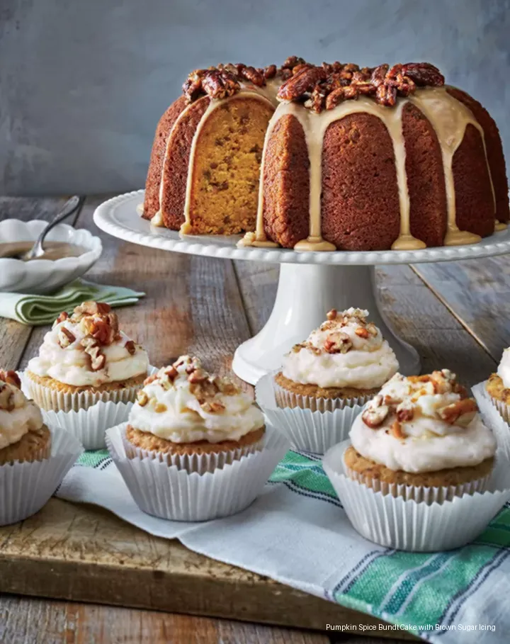 Pumpkin Spice Bundt Cake with Brown Sugar Icing