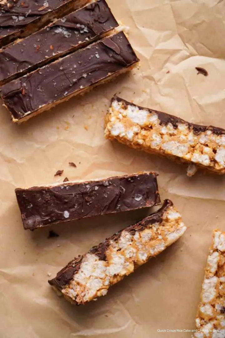 Quick Crispy Rice Cake and Chocolate Bars