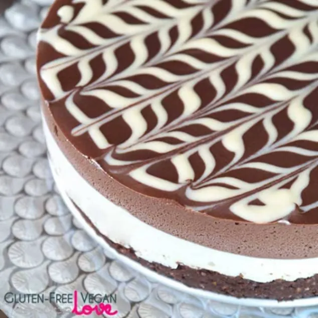 Raw Vegan and Gluten-Free Black and White Chocolate Cake