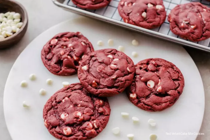 Red Velvet Cake Mix Cookies