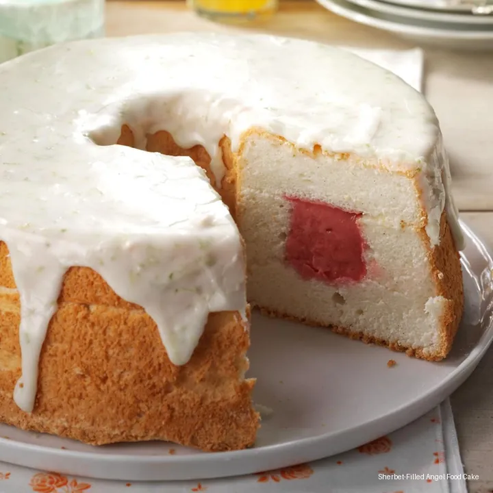 Sherbet-Filled Angel Food Cake