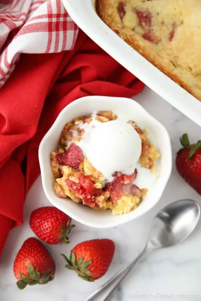 Strawberry Dump Cake with Jello