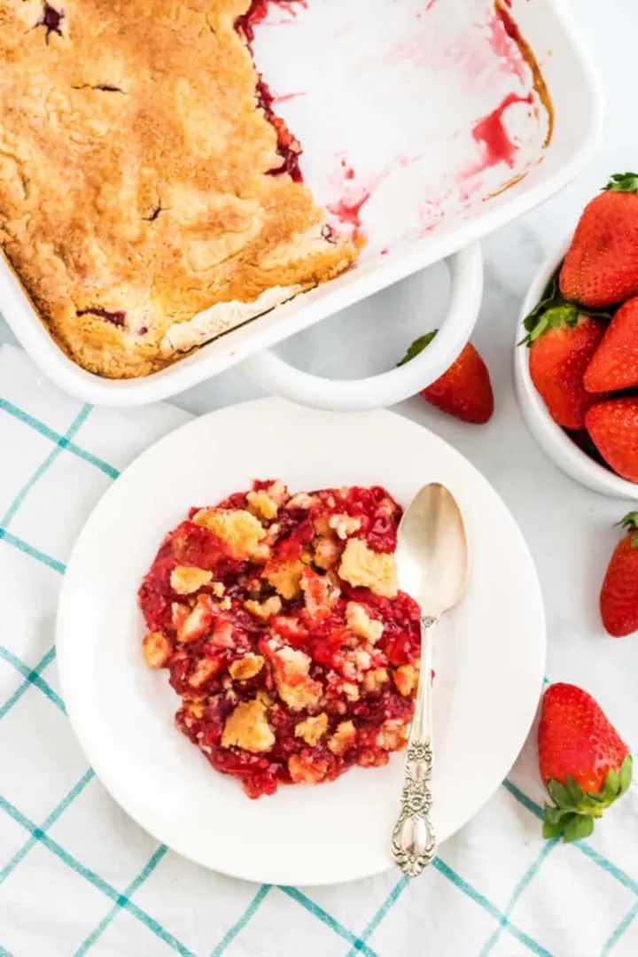 Strawberry Dump Cake with Lemon