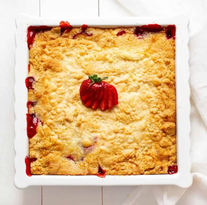 Strawberry Dump Cake with Whipped Topping