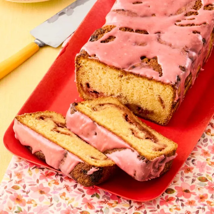 Strawberry Swirled Pound Cake