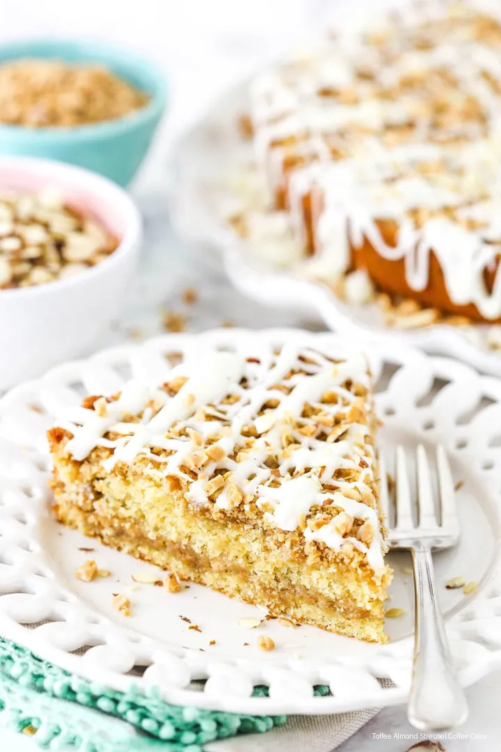 Toffee Almond Streusel Coffee Cake