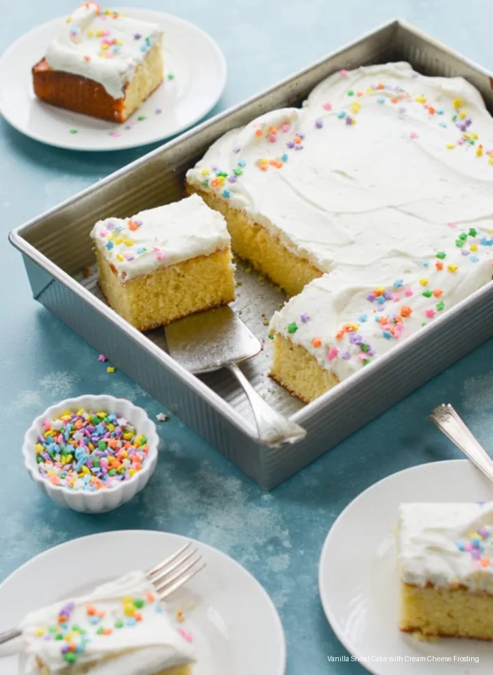 Vanilla Sheet Cake with Cream Cheese Frosting