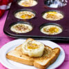 Baked eggs in muffin tin with egg on toast