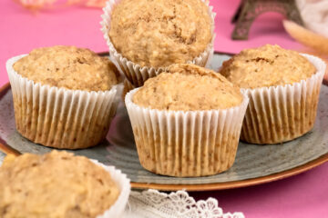 Golden brown oatmeal muffins perfect for breakfast or snack