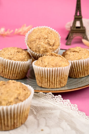 Golden brown oatmeal muffins perfect for breakfast or snack