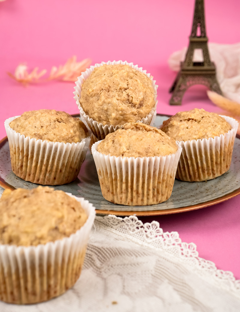 Golden brown oatmeal muffins perfect for breakfast or snack