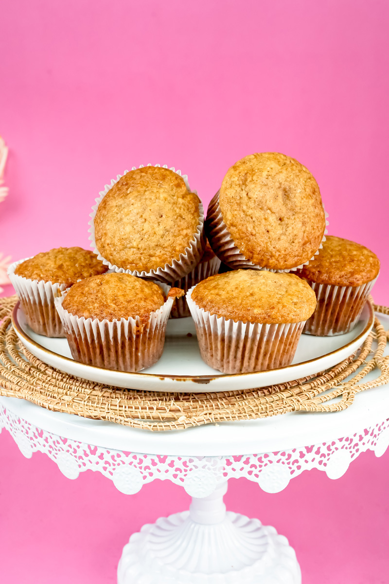 Applesauce muffins with dried wheat decoration