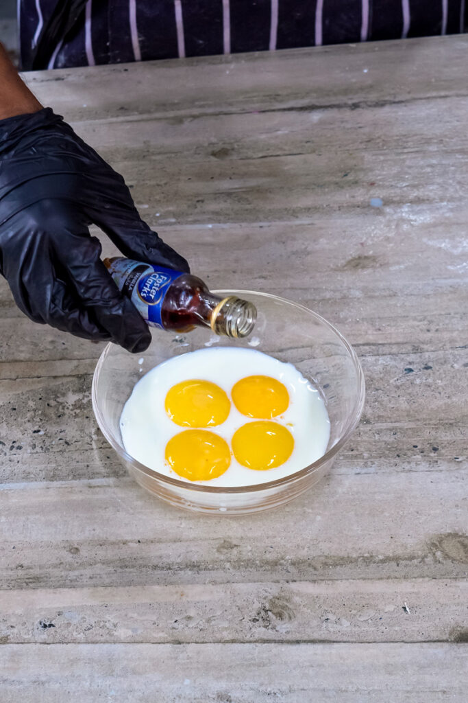 Adding vanilla extract to egg yolks for Japanese pancake recipe