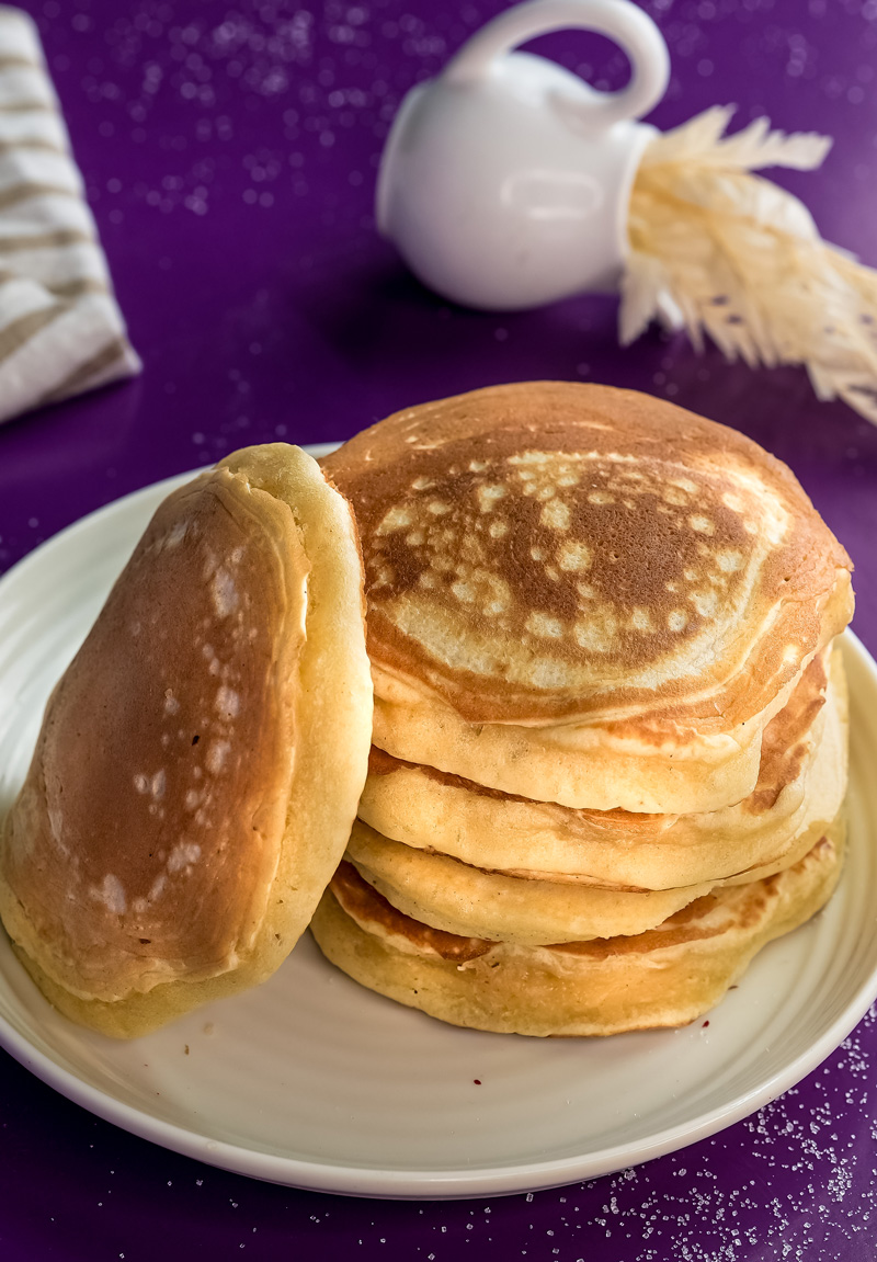 Perfect stack of gluten-free pancakes ready to serve