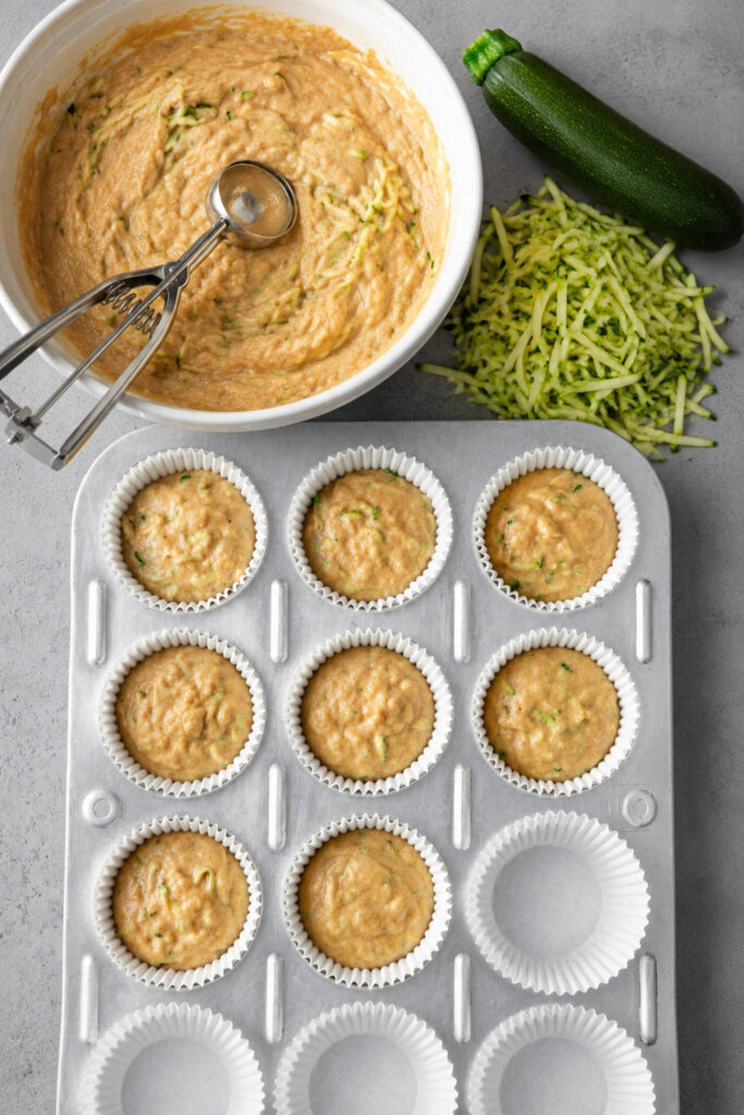 Baking Healthy Zucchini Muffins