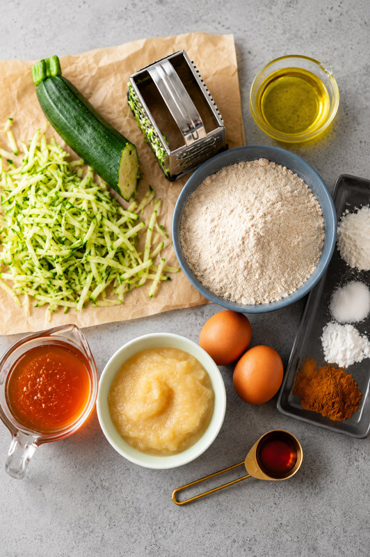 Healthy Zucchini Muffins Ingredients