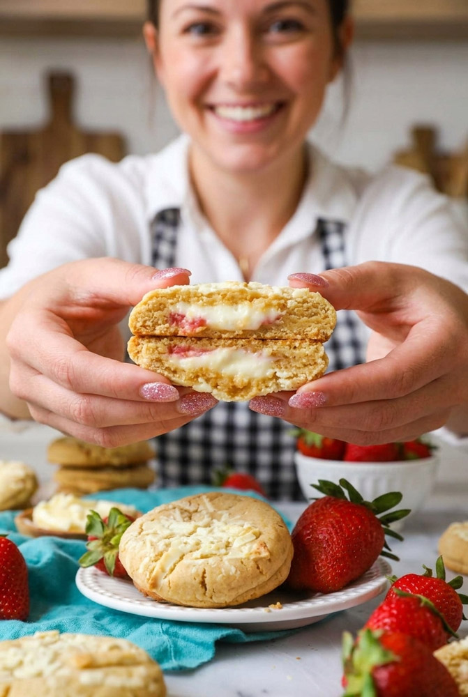 Assembly Strawberry Cheesecake Cookies