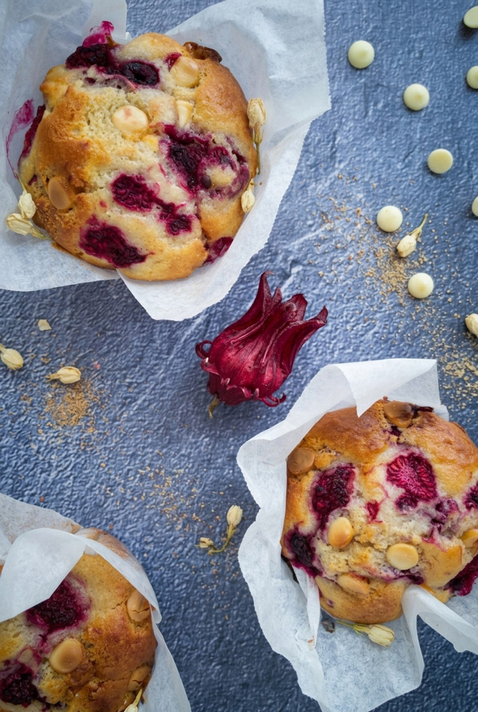 Customizations White Chocolate & Raspberry Muffins