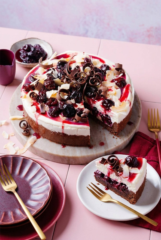 No-Bake Cherry Ripe Cheesecake