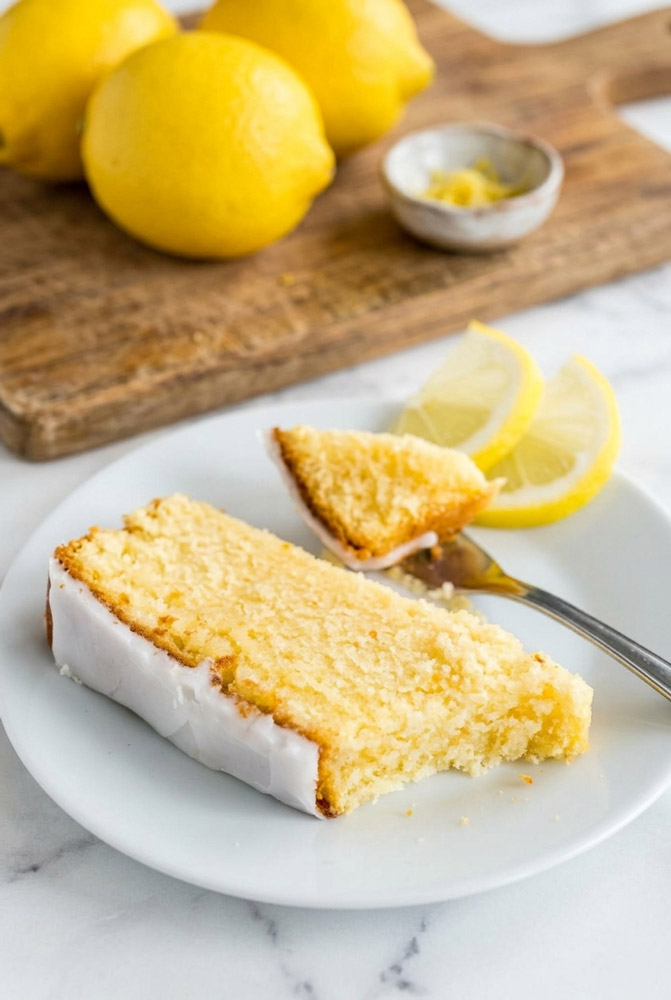 Serving Moist Lemon Cake