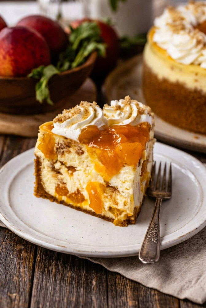 Step-by-Step Peach Cobbler Cheesecake