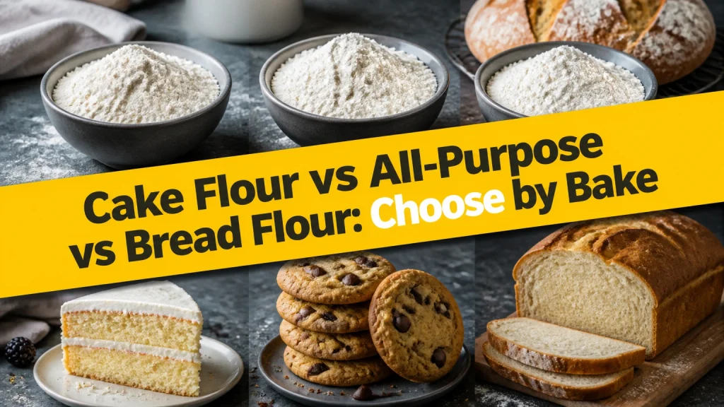 cake flour vs all purpose vs bread flour